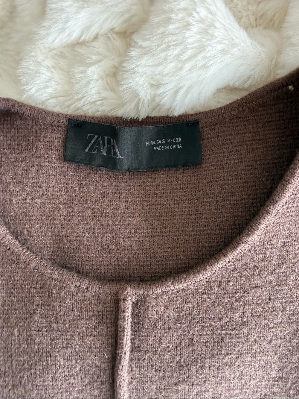 Zara Brown Short-Sleeve Tie-Waist Sweater - Picture 3 of 4